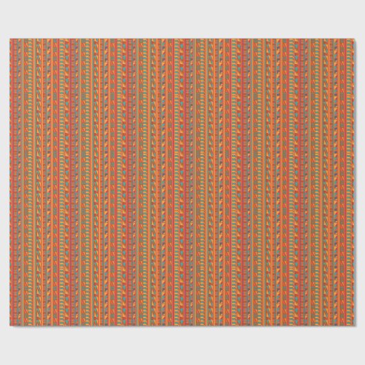 Terracotta Abstract Aztec Tribal Print Pattern Cadeaupapier (Vlak)