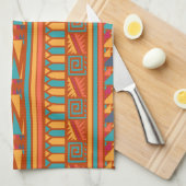 Terracotta Abstract Aztec Tribal Print Pattern Theedoek (Quarter Fold)