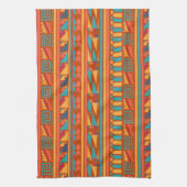 Terracotta Abstract Aztec Tribal Print Pattern Theedoek (Verticaal)