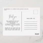 terracotta abstract baby shower bedankt folie feestdagen briefkaart (Achterkant)