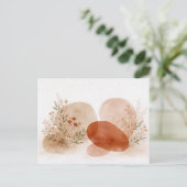 Terracotta Abstract Boho Botanical Watercolor Briefkaart (Staand voorkant)