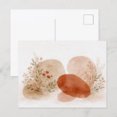 Terracotta Abstract Boho Botanical Watercolor Briefkaart (Voorkant / Achterkant)
