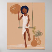 Terracotta Abstract Vrouwenportret Poster (Voorkant)