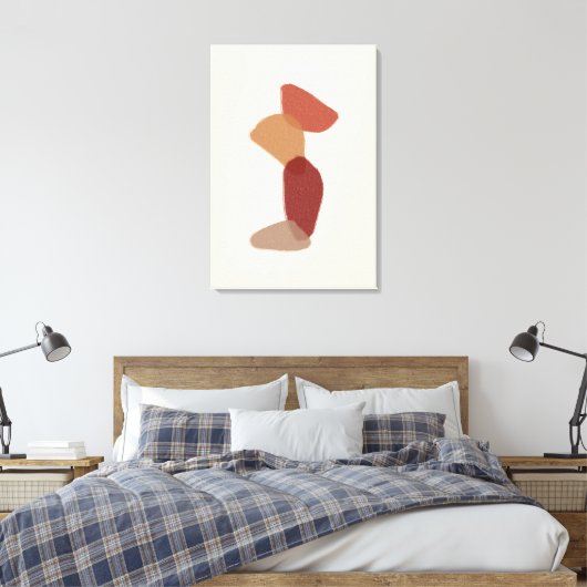 Terracotta Abstracte Boho Canvas Afdruk (Insitu (Slaapkamer))