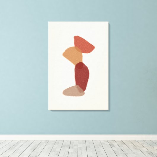 Terracotta Abstracte Boho Canvas Afdruk (Insitu (Houten vloer))