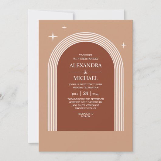 Terracotta Abstracte verbrande Oranje arcering bru Kaart (Voorkant)