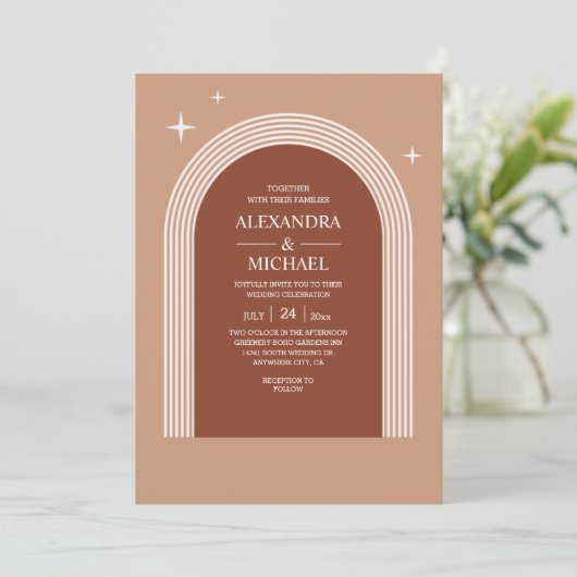 Terracotta Abstracte verbrande Oranje arcering bru Kaart (Staand voorkant)