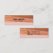 Terracotta Abstracte Waterverf Pastel Peach Chic Mini Visitekaartje (Voorkant / Achterkant)