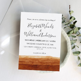Terracotta Abstracte woestijn Boho Wedding Kaart