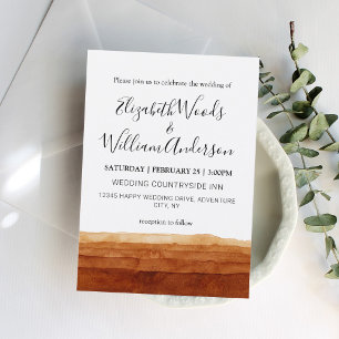 Terracotta Abstracte woestijn Boho Wedding Kaart