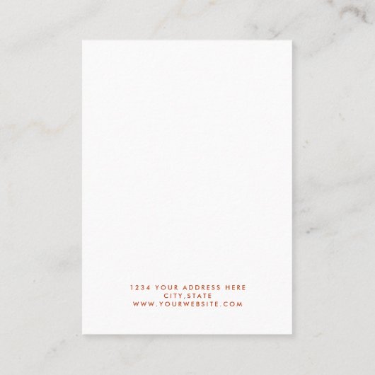 Terracotta Abstracte woestijn Waarscherm Kaart Visitekaartje (Achterkant)