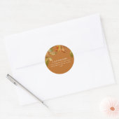 Terracotta adres van het herfstloof ronde sticker (Envelop)