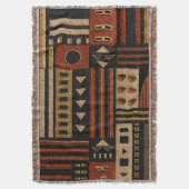 Terracotta Afrohemiaanse Geweven Worpdeken Deken (Voorkant Verticaal)