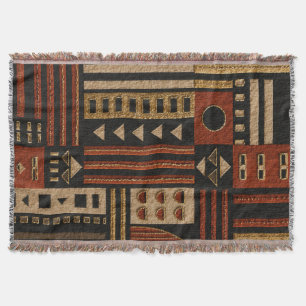 Terracotta Afrohemiaanse Geweven Worpdeken Deken