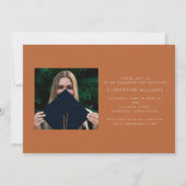 Terracotta Afstudeerder Block Modern Photo Afstude Kaart (Achterkant)