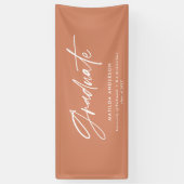 Terracotta afstuderen modern script minimale parti spandoek (Verticaal)