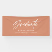 Terracotta afstuderen modern script minimale parti spandoek (Horizontaal)