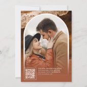 Terracotta Agate Marmer Navy Blauwe Trouwfoto Save The Date (Achterkant)