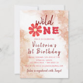 Terracotta Alcohol Ink Wildflower Foto Verjaardag Kaart (Voorkant)