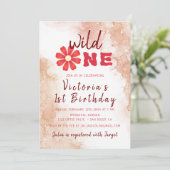 Terracotta Alcohol Ink Wildflower Foto Verjaardag Kaart (Staand voorkant)