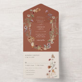 Terracotta All in One Wedding Invite All In One Uitnodiging (Binnen)