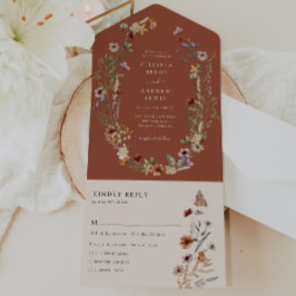 Terracotta All in One Wedding Invite Uitnodiging