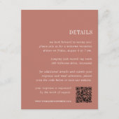terracotta | Alles-in-één bruiloft Details Informatiekaartje (Voorkant)