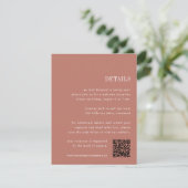 terracotta | Alles-in-één bruiloft Details Informatiekaartje (Staand voorkant)