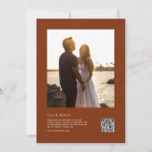 Terracotta alles in één foto bruiloft uitnodiging (Achterkant)