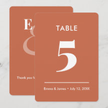 Terracotta Ampersand Bruiloft | Tafelnummer