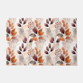 Terracotta and Burgundy Fall Leaves | Boho Autumn Deurmat (Voorkant)