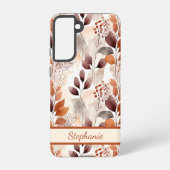 Terracotta and Burgundy Fall Leaves | Boho Autumn Samsung Galaxy Hoesje (Achterkant)