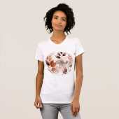 Terracotta and Burgundy Fall Leaves | Boho Autumn T-shirt (Voorkant volledig)