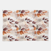 Terracotta and Burgundy Fall Leaves | Boho Autumn Theedoek (Horizontaal)