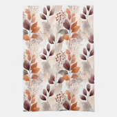 Terracotta and Burgundy Fall Leaves | Boho Autumn Theedoek (Verticaal)