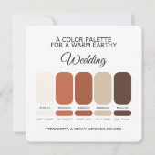 Terracotta and Cream Wedding Color Palette Card Kaart (Achterkant)