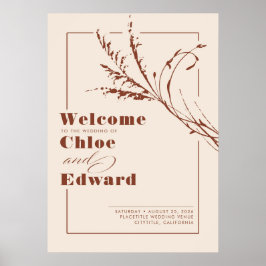 Terracotta and Ecru Modern Wedding Welcome Sign Poster