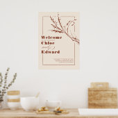 Terracotta and Ecru Modern Wedding Welcome Sign Poster (Keuken)