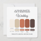 Terracotta and Neutral Wedding Color Palette Card Kaart (Achterkant)