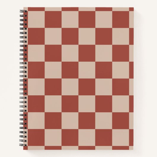 Terracotta and Tan Checkerboard Notitieboek (Voorkant)
