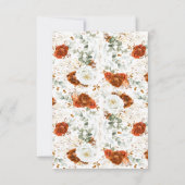 Terracotta and White Chic Floral Save the Date (Achterkant)
