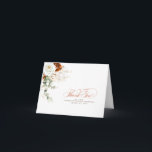 Terracotta and White Flowers Boho Thank You Bedankkaart<br><div class="desc">White and terracotta flowers elegant boho thank you cards</div>