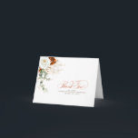 Terracotta and White Flowers Boho Thank You Bedankkaart<br><div class="desc">White and terracotta flowers elegant boho thank you cards</div>
