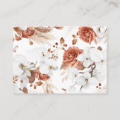 Terracotta and White Flowers Wedding Website Informatiekaartje (Achterkant)
