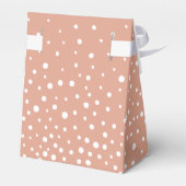 Terracotta and white polka dot pattern wedding bedankdoosjes (Achterkant)