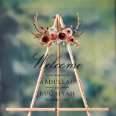 Terracotta Antlers Floral Wedding Welcome Acryl Bord (Neutraal)