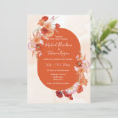 Terracotta Aquarel Bloem Boho Aards bruiloft Kaart (Staand voorkant)
