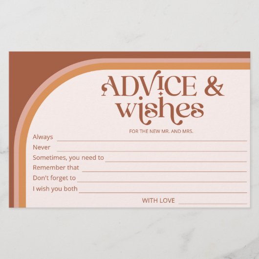 Terracotta Arch Advies en Wensen Vrijgezellenfeest Briefpapier (Voorkant)