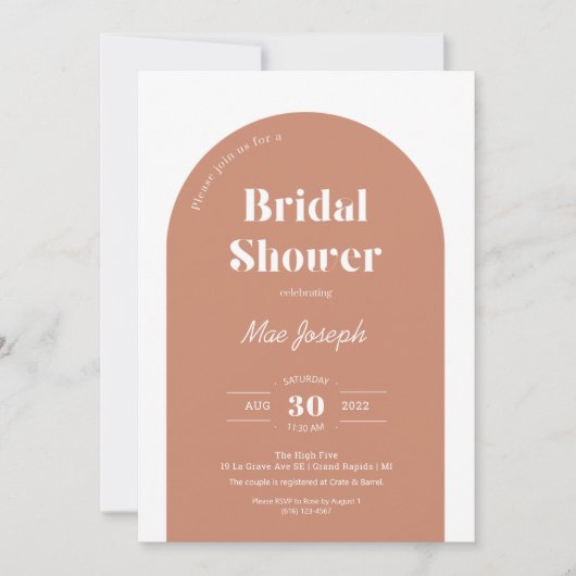 Terracotta Arch Bridal Shower Kaart (Voorkant)