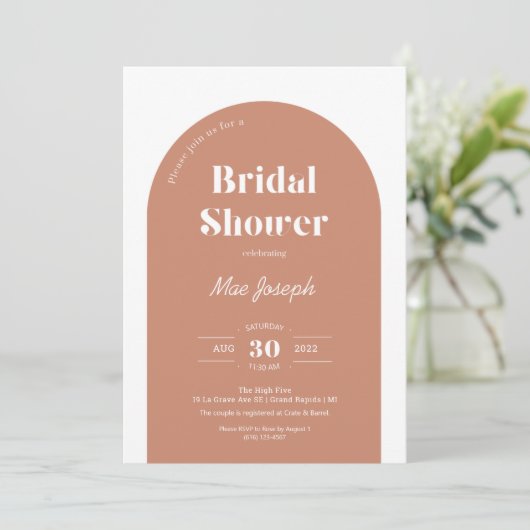 Terracotta Arch Bridal Shower Kaart (Staand voorkant)
